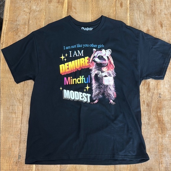 Spencer's Black Short Sleeve Tee with Space-Themed Graphic NWOT - Picture 1 of 3